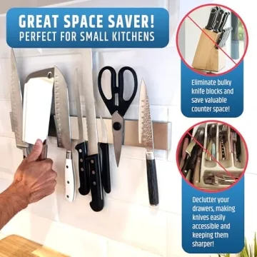 Upgrade to HMmagnets No Drill Magnetic Knife Holder 17 Inch