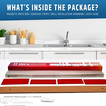 Upgrade to HMmagnets No Drill Magnetic Knife Holder 17 Inch