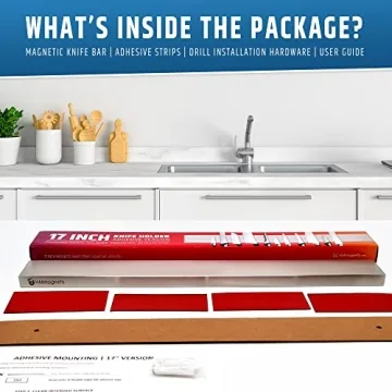 Upgrade to HMmagnets No Drill Magnetic Knife Holder 17 Inch