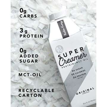 KITU SUPER COFFEE Keto Coffee Creamer | 0g Added Sugar, 2g Protein, 40 Calories [Vanilla] 25.4 Fl Oz, 3 Pack