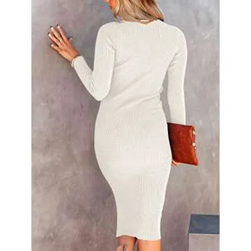 Trendy ANRABESS Fall Midi Sweater Dress for Women