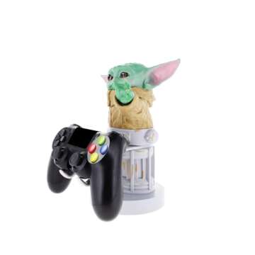 Exquisite Gaming: The Mandalorian: The Child - Star Wars Original Mobile Phone & Gaming Controller Holder, Device Stand, Cable Guys, Licensed Figure , Green