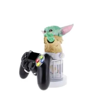 Exquisite Gaming: The Mandalorian: The Child - Star Wars Original Mobile Phone & Gaming Controller Holder, Device Stand, Cable Guys, Licensed Figure , Green