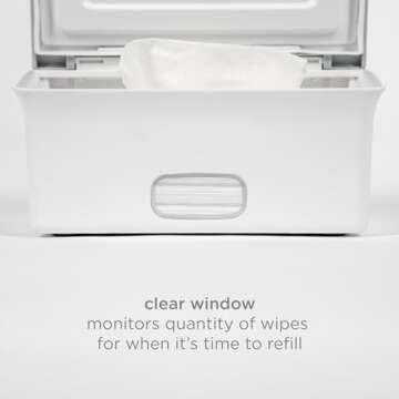 Ubbi Baby Wipes Dispenser with Weighted Plate and Secure Seal, Nursery and Baby Registry Essential to Keep Wipes Fresh, Taupe