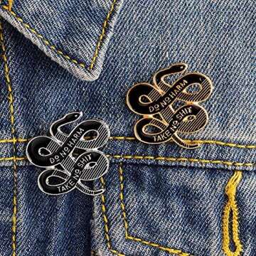 JaneDream Women Bohemian Snake Enamel Brooch Animal Banquet Badge Pins Buckle Badge Backpack Bag Pin...