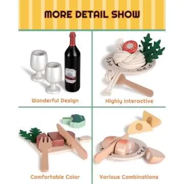 Wooden Play Food Set for Toddlers - Safe & Fun Kitchen Toys