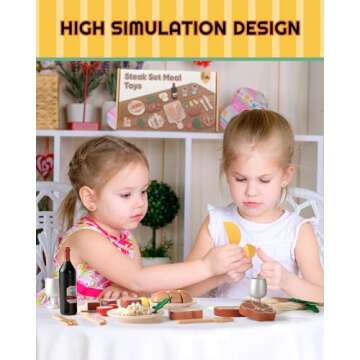 Wooden Play Food Set for Toddlers - Safe & Fun Kitchen Toys