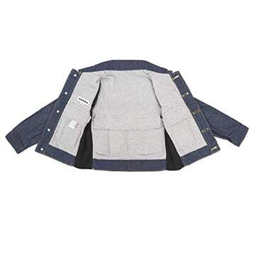 ZooVaa Weighted Vest/Jacket for Kids - Children's Denim Weighted Compression Vest w/Hoodie/Jacket and Removable Weights (Medium, Denim Jacket)