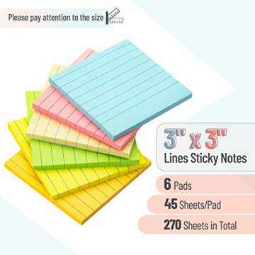 Mr. Pen Lined Sticky Notes - Vibrant, Organized & Stylish