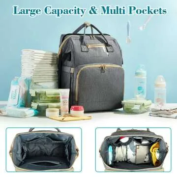 3 in 1 Diaper Bag Backpack with Changing Station