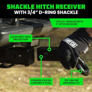 Rhino USA Recovery Gear Combo - 30' Strap + Shackle Hitch