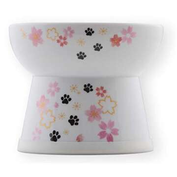 Necoichi Raised Cat Bowl - Stylish Stress-Free Pet Eating