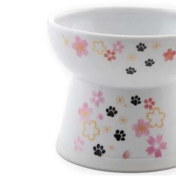 Necoichi Raised Cat Bowl - Stylish Stress-Free Pet Eating