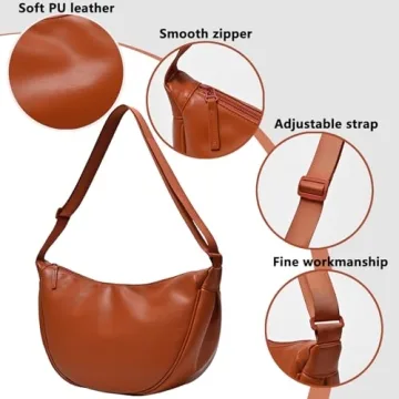 Trendy Crescent Crossbody Bag Stylish Lightweight Hobo Bag
