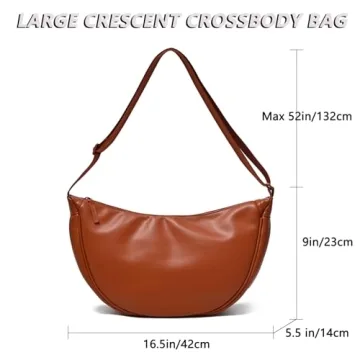Trendy Crescent Crossbody Bag Stylish Lightweight Hobo Bag
