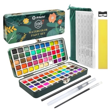 Artecho 100 Color Watercolor Paint Set in Portable Box
