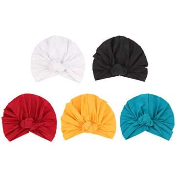 DRESHOW Vibrant 5 Pack Knotted Headwraps for Women