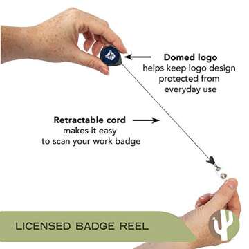 Desert Cactus Butler University Retractable Badge Holder BU ID Reel with Ticket Clip for Lanyard, Work, School & Office Access