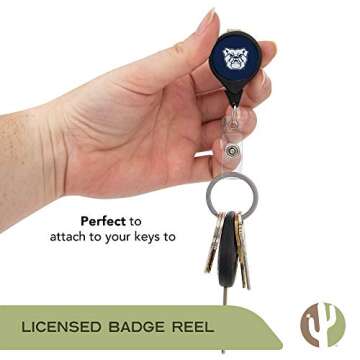 Desert Cactus Butler University Retractable Badge Holder BU ID Reel with Ticket Clip for Lanyard, Work, School & Office Access