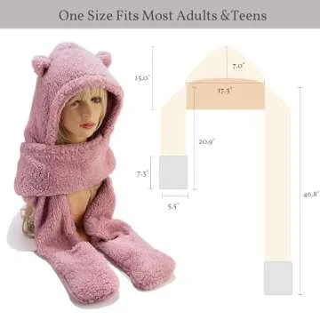 Umeepar 3-in-1 Winter Bear Hood and Scarf for All