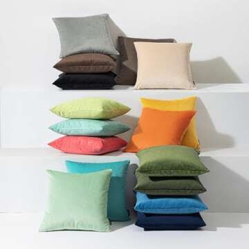 Phantoscope Pack of 2 Fall Velvet Decorative Throw Decorative Pillow Cover Soft Solid Square Cushion Case for Couch Green 18 x 18 inches 45 x 45 cm