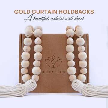 Charming YELLOW LOTUS Boho Curtain Tiebacks for Home