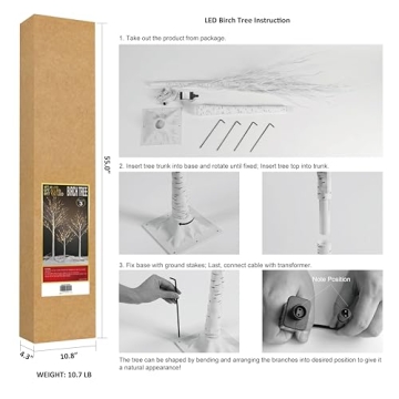 LIGHTSHARE Birch Tree Lights Warm White Indoor Outdoor Decor