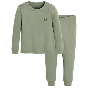 moimoln Solid Soft Cotton Modal Baby Toddler Boys Girls Snug fit Pjs Pajama Long Sleepwear Mint 2T