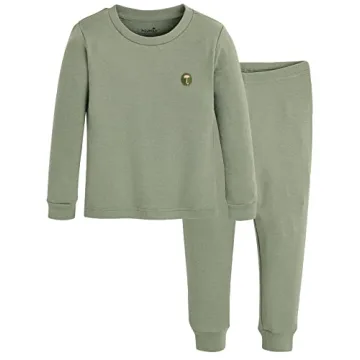 moimoln Solid Soft Cotton Modal Baby Toddler Boys Girls Snug fit Pjs Pajama Long Sleepwear Mint 2T