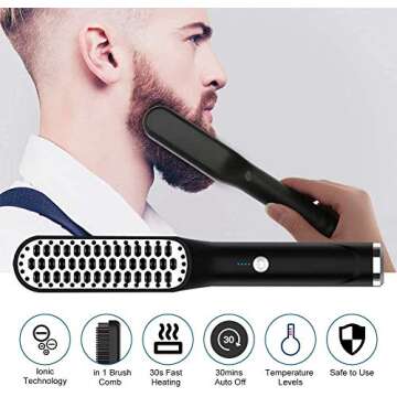 3-in-1 Beard Straightener Comb for Effortless Grooming