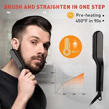 3-in-1 Beard Straightener Comb for Effortless Grooming
