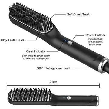 3-in-1 Beard Straightener Comb for Effortless Grooming