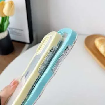 Caseative for iPhone 11 Case,Cute Curly Wave Frame Shape Shockproof Soft Phone Case (White)