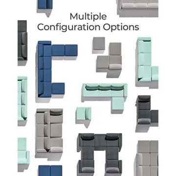 LINSY HOME Modular Sectional Sofa with Storage, Washable Sectional Couch, Covers Changeable, Single Couch Modular Chair to Extend Your Sofa, Blue