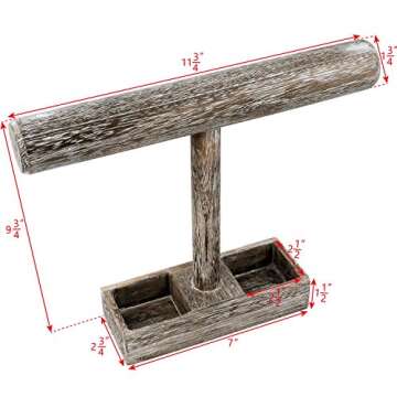 MOOCA Bracelet Bangle Holder, Table Top Necklace Wooden Jewelry Display Stand Storage Tray for Home ...