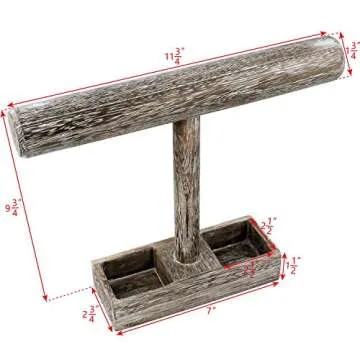 MOOCA Bracelet Bangle Holder, Table Top Necklace Wooden Jewelry Display Stand Storage Tray for Home ...