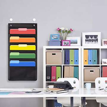 JiatuA 5 Pocket Hanging Storage Organizer for Home or Office