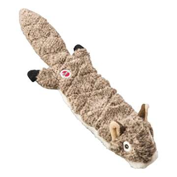 SPOT Skinneeez Extreme Quilted Squirrel- Durable, Stuffing Free Dog Toy with 4 Layers of Diamond Stitched Fabric & 2 Squeakers- Ideal For Small & Medium Aggressive Puppies and Dogs- 14in