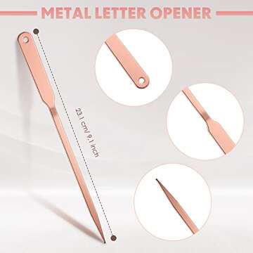 3 Pcs Office Letter Opener Envelope Slitter and Scissors Steel Hand Envelope Slitter Lightweight Ope...