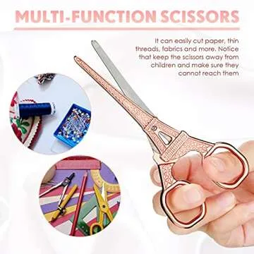 3 Pcs Office Letter Opener Envelope Slitter and Scissors Steel Hand Envelope Slitter Lightweight Open Letter Knife Tower Embroidery Scissors for Office School Supplies (Rose Gold)