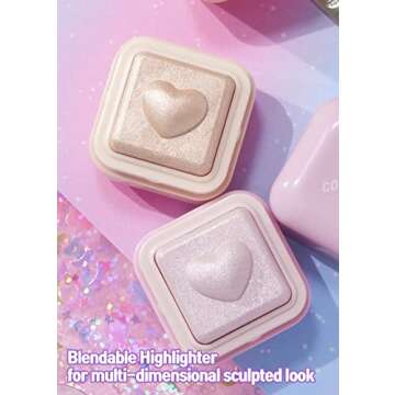 COLORGRAM Milk Bling Heartlighter 01 Peach Heart | Silky Smooth Versatile Creamy Highlighter with Shimmery Finish, Soft and Natural Glow Perfect for Daily Makeup
