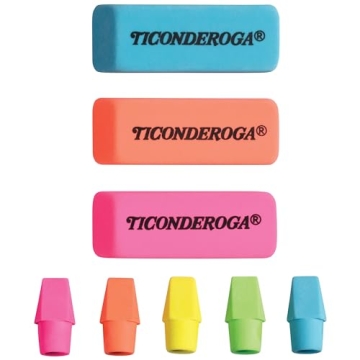 Dixon Ticonderoga Eraser Set - Bright Multi-Colored Combo