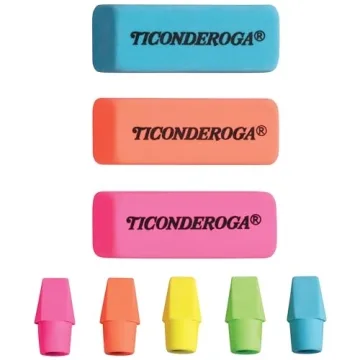 Dixon Ticonderoga Eraser Set - Bright Multi-Colored Combo
