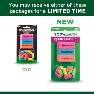 Dixon Ticonderoga Eraser Set - Bright Multi-Colored Combo