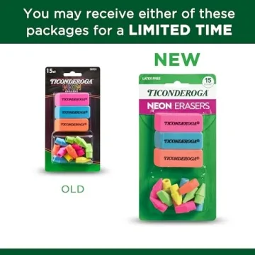 Dixon Ticonderoga Eraser Set - Bright Multi-Colored Combo