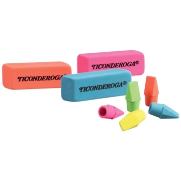 Dixon Ticonderoga Eraser Set - Bright Multi-Colored Combo