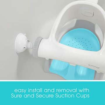 Summer Infant My Bath Seat Soft Support (Aqua ) – Contoured Bath Seat for Children Transitioning t...