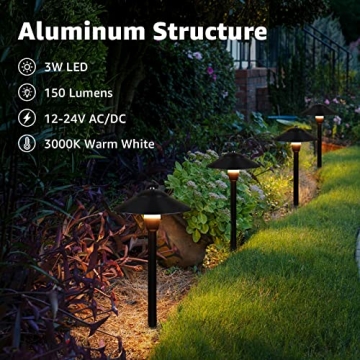 Sunvie 3W Low Voltage Aluminum Landscape Path Lights