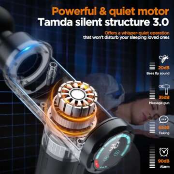 Massage Gun, Portable Deep Tissue Massage Gun for Pain Relief Super Quiet Neck Back Body, 10 Differe...