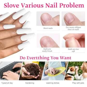 Colored Coffin Press on Nails Long Ballerina False Fake Nail Tips Full Cover Manicure Design Acrylic Nails 100pc for Women Teen Girls (White)